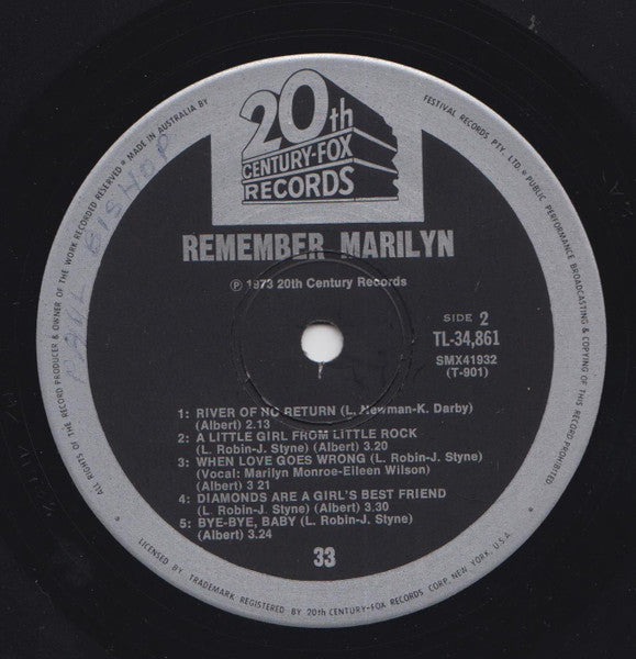 Marilyn Monroe – Remember Marilyn LP vinyl record, image 6 of 6