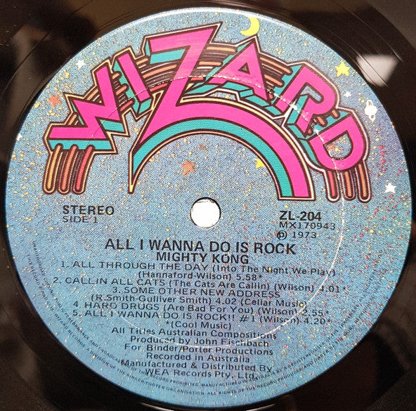 Mighty Kong – All I Wanna Do Is Rock LP vinyl record, image 3 of 4