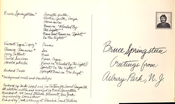 Bruce Springsteen – Greetings From Asbury Park, N.J. LP vinyl record, image 2 of 7