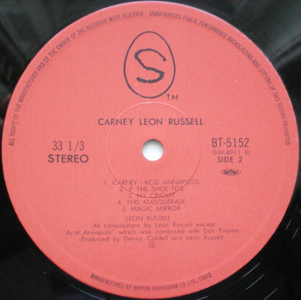 Leon Russell – Carney LP vinyl record, image 5 of 5