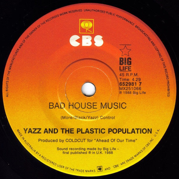 Yazz, The Plastic Population – The Only Way Is Up 7" vinyl record, image 4 of 4