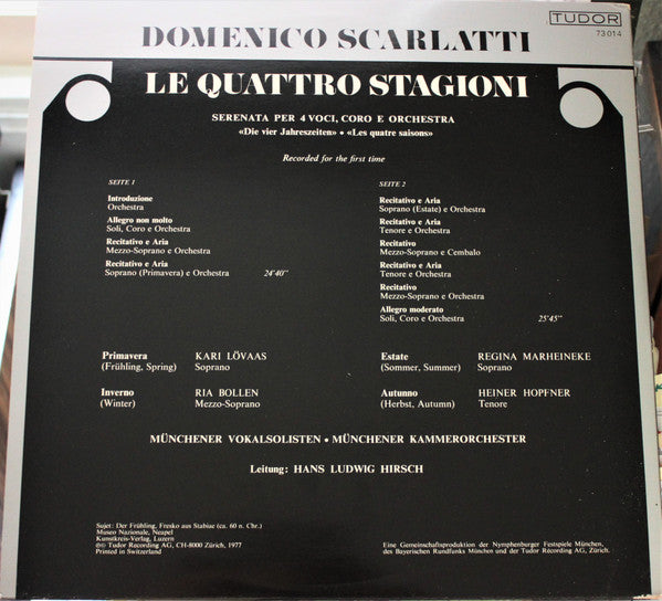 Domenico Scarlatti – Le Quattro Stagioni LP vinyl record, image 2 of 4