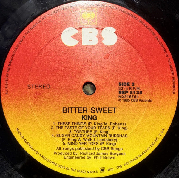 King – Bitter Sweet LP vinyl record, image 4 of 4