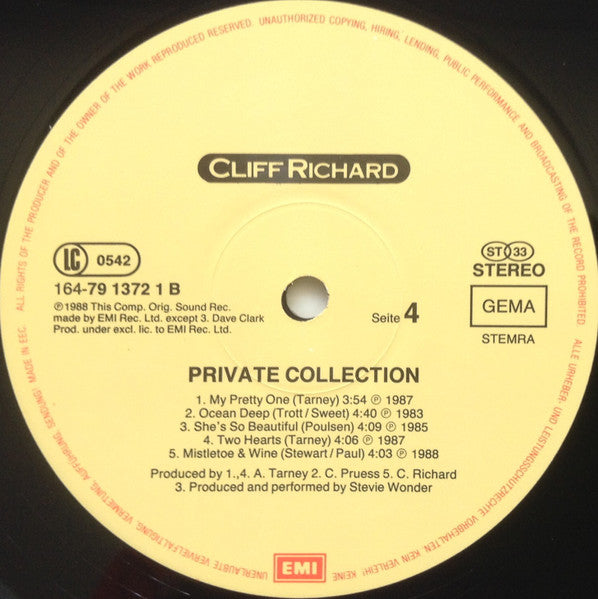 Cliff Richard – Private Collection (1979 - 1988) (2xLP) LP vinyl record, image 8 of 8