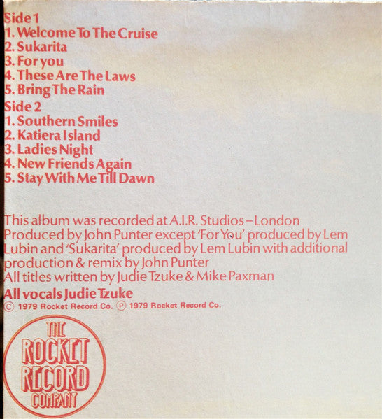 Judie Tzuke – Welcome To The Cruise LP vinyl record, image 3 of 6