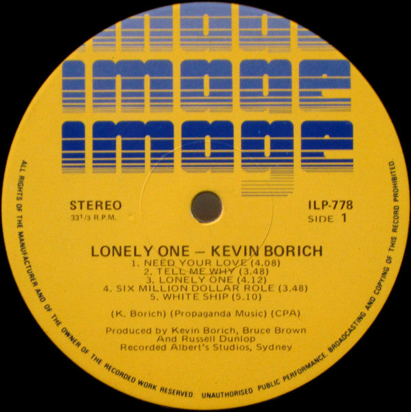 Kevin Borich – Lonely One LP vinyl record, image 5 of 6