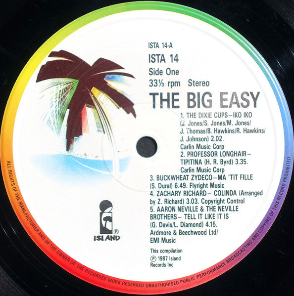 Various – The Big Easy (Original Motion Picture Soundtrack) LP vinyl record, image 3 of 6