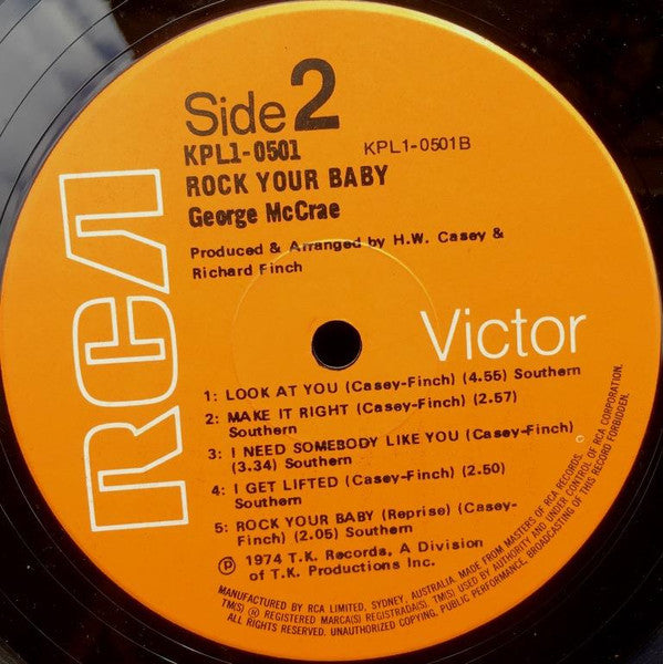 George McCrae – Rock Your Baby LP vinyl record, image 4 of 4