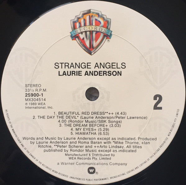 Laurie Anderson – Strange Angels LP vinyl record, image 6 of 6
