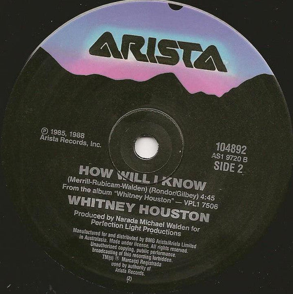 Whitney Houston – Love Will Save The Day 7" vinyl record, image 4 of 4
