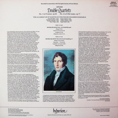 Louis Spohr, Academy Of St. Martin-in-the-Fields Chamber Ensemble – Double Quartets (D Minor, Op 65 · E Flat, Op 77) LP vinyl record, image 2 of 3