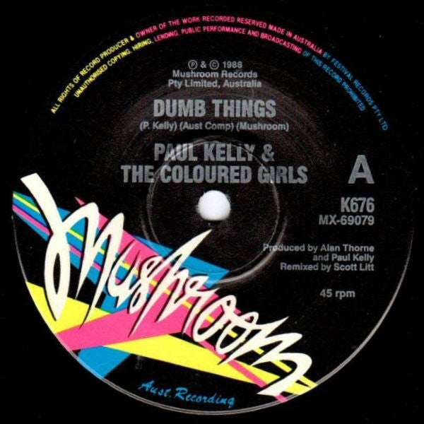 Paul Kelly & The Coloured Girls – Dumb Things (2x7") 7" vinyl record, image 6 of 9