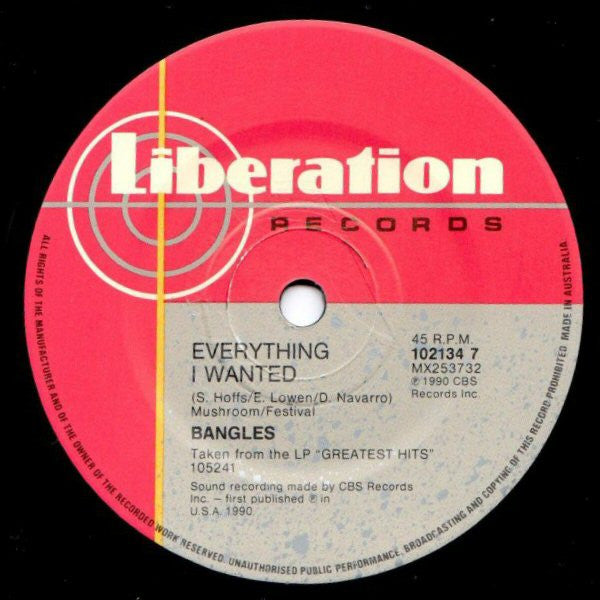 Bangles – I'll Set You Free 7" vinyl record, image 4 of 4