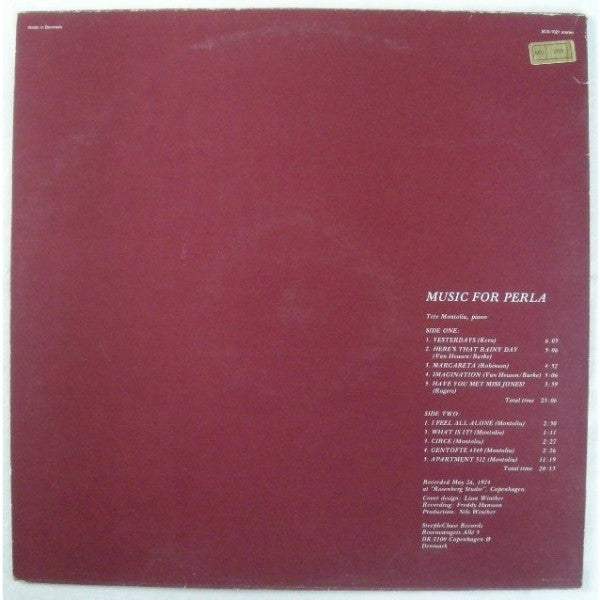 Tete Montoliu – Music For Perla LP vinyl record, image 2 of 4