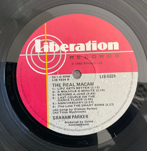 Graham Parker – The Real Macaw LP vinyl record, image 6 of 6