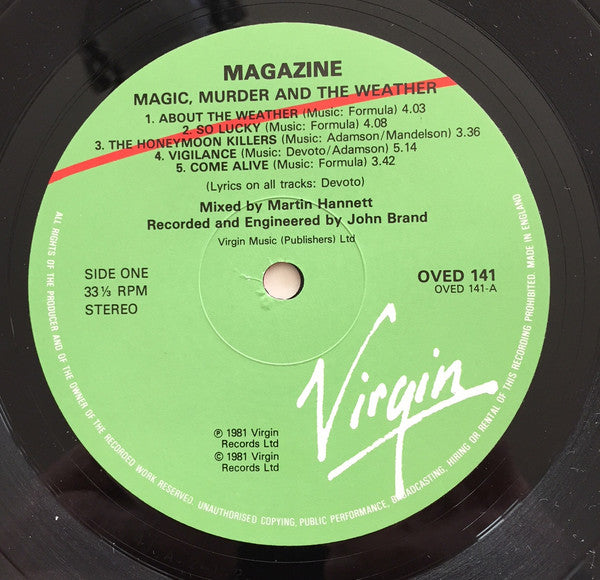 Magazine – Magic, Murder And The Weather LP vinyl record, image 3 of 4