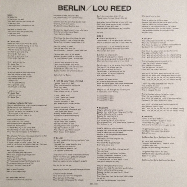 Lou Reed – Berlin LP vinyl record, image 5 of 8
