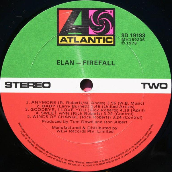 Firefall – Élan LP vinyl record, image 4 of 4