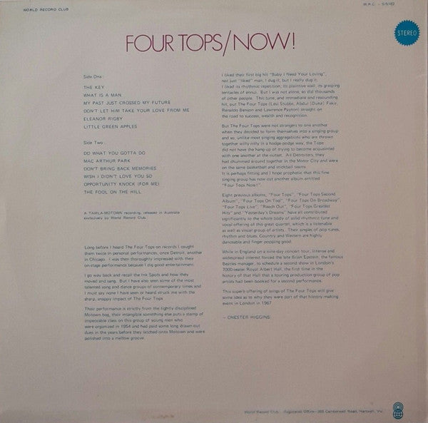 Four Tops – Four Tops Now! LP vinyl record, image 2 of 4