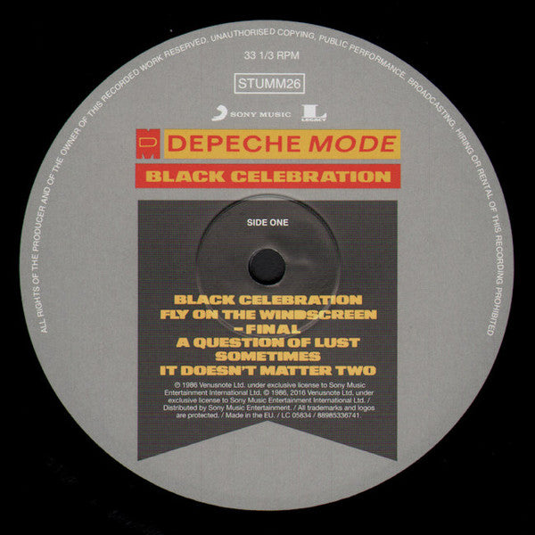Depeche Mode – Black Celebration (VG+/VG+) LP, EU 2016 | Dutch Vinyl