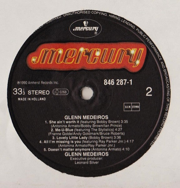 Glenn Medeiros – Glenn Medeiros LP vinyl record, image 4 of 6