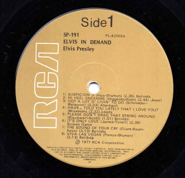 Elvis Presley – Elvis In Demand LP vinyl record, image 2 of 4