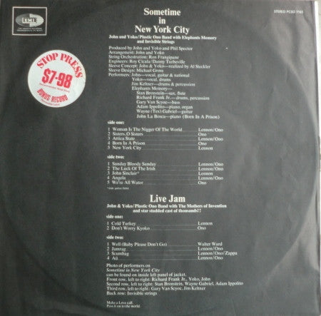John Lennon & Yoko Ono, The Plastic Ono Band, Elephants Memory, Invisible Strings – Some Time In New York City (2xLP) LP vinyl record, image 9 of 10