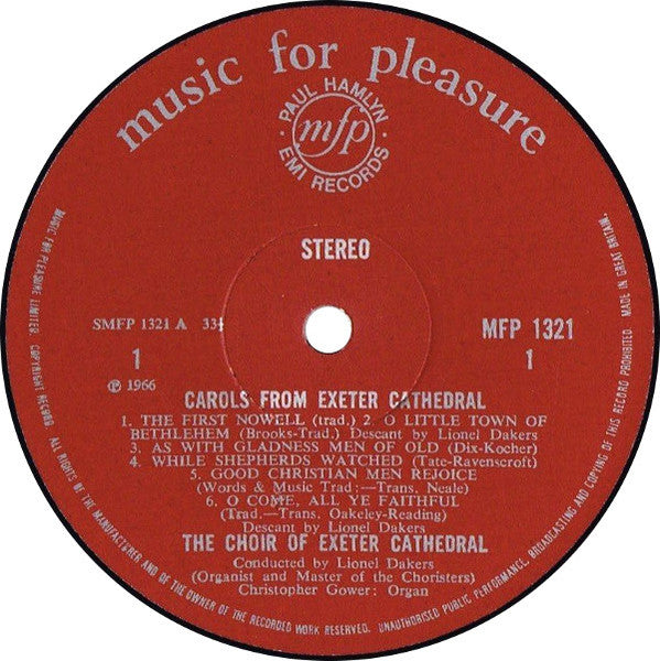 The Cathedral Choir Exeter – Christmas Carols From Exeter Cathedral LP vinyl record, image 3 of 5