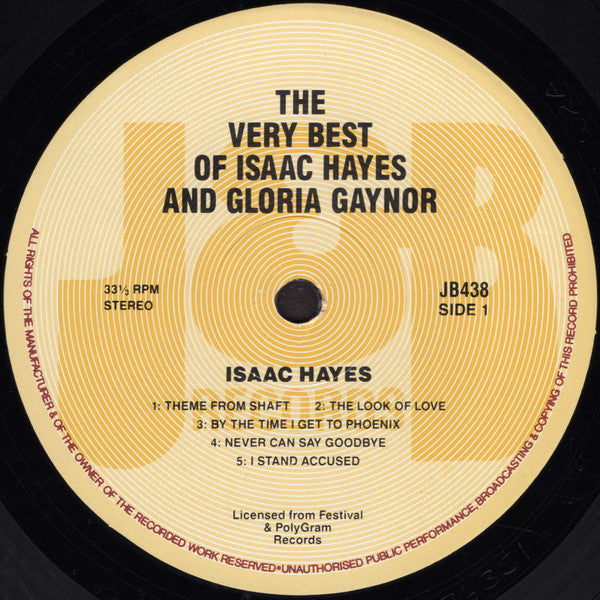 Isaac Hayes, Gloria Gaynor – The Very Best Of LP vinyl record, image 3 of 4