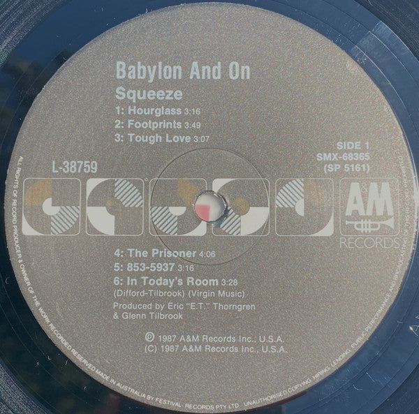 Squeeze – Babylon And On LP vinyl record, image 3 of 4