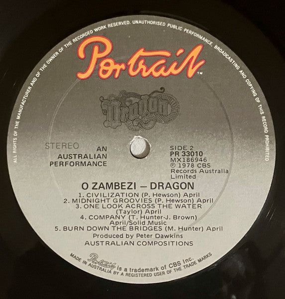 Dragon – O Zambezi LP vinyl record, image 4 of 6
