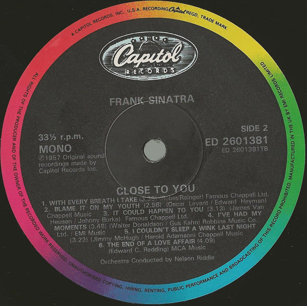 Frank Sinatra – Close To You LP vinyl record, image 4 of 4