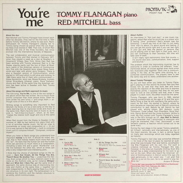 Tommy Flanagan, Red Mitchell – You're Me LP vinyl record, image 2 of 4