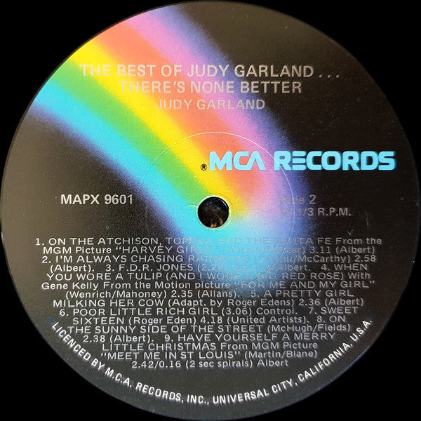 Judy Garland – The Best Of Judy Garland... There's None Better! LP vinyl record, image 4 of 6