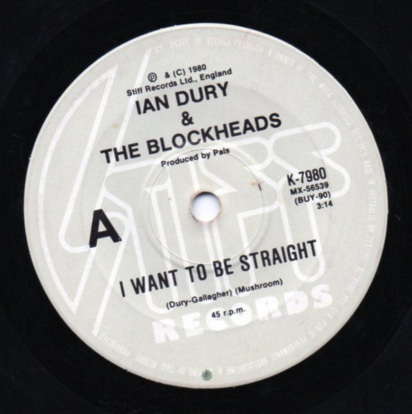 Ian Dury And The Blockheads – I Want To Be Straight 7" vinyl record, image 6 of 6