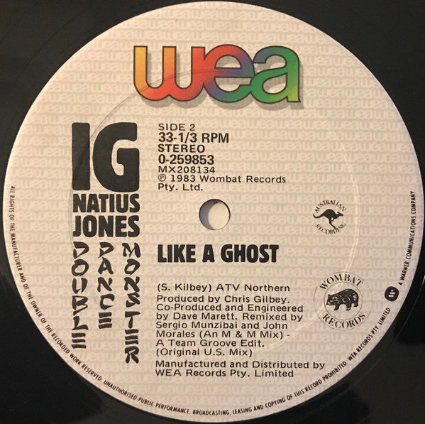 Ignatius Jones – Whispering Your Name / Like A Ghost (Double Dance Monster) 12" vinyl record, image 4 of 4