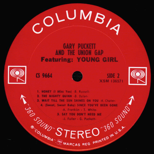 Gary Puckett & The Union Gap – Gary Puckett And The Union Gap Featuring "Young Girl" LP vinyl record, image 4 of 4