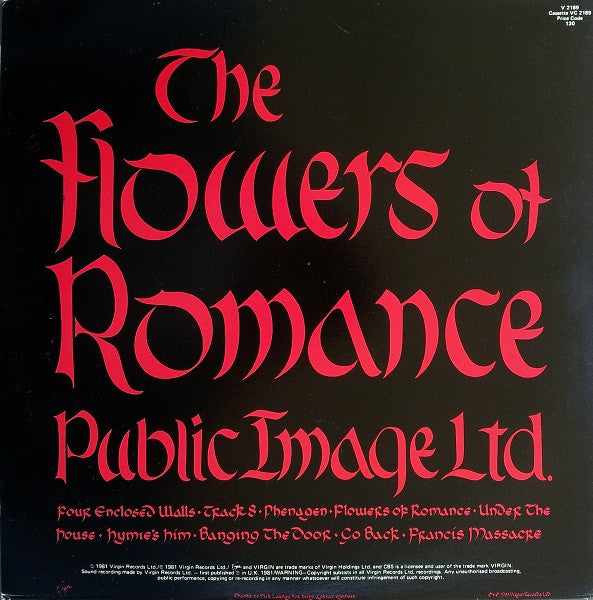 Public Image Limited – The Flowers Of Romance LP vinyl record, image 2 of 5