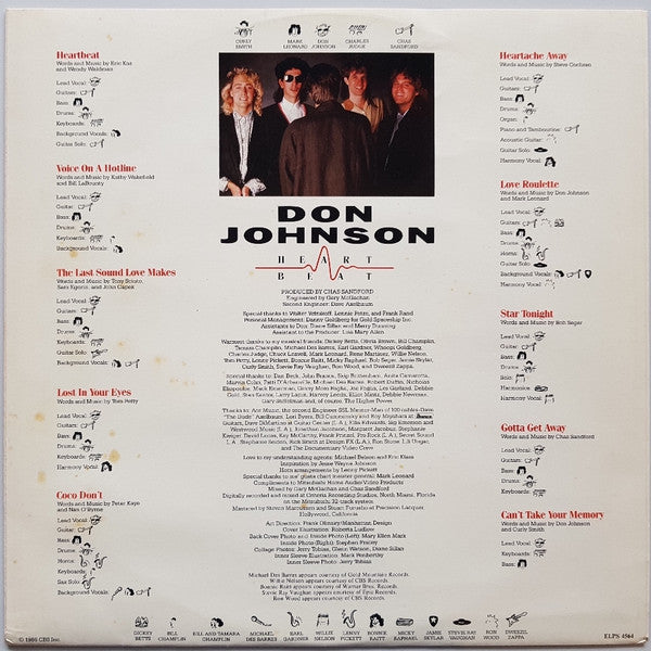 Don Johnson – Heartbeat LP vinyl record, image 6 of 8