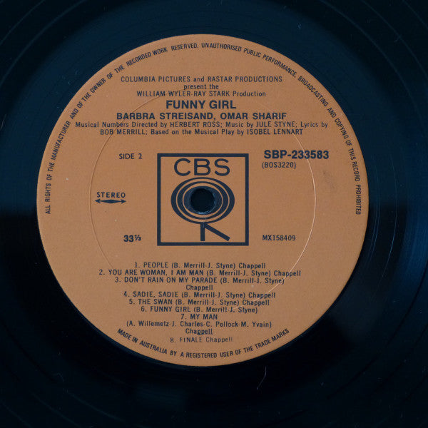Jule Styne, Barbra Streisand, Omar Sharif – Funny Girl (The Original Sound Track Recording) LP vinyl record, image 5 of 5
