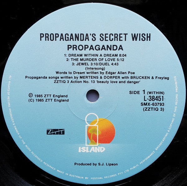 Propaganda – A Secret Wish LP vinyl record, image 5 of 6