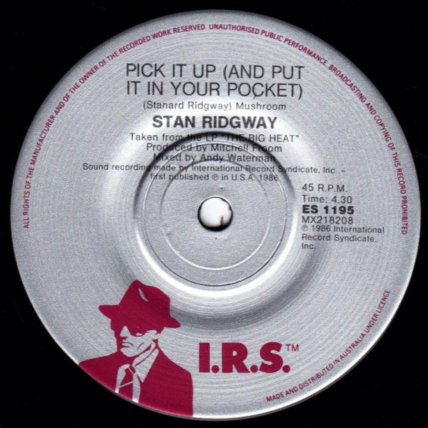 Stan Ridgway – The Big Heat 7" vinyl record, image 4 of 4