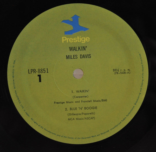Miles Davis All Stars – Walkin' LP vinyl record, image 3 of 4