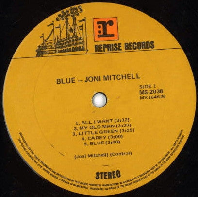 Joni Mitchell – Blue LP vinyl record, image 3 of 4