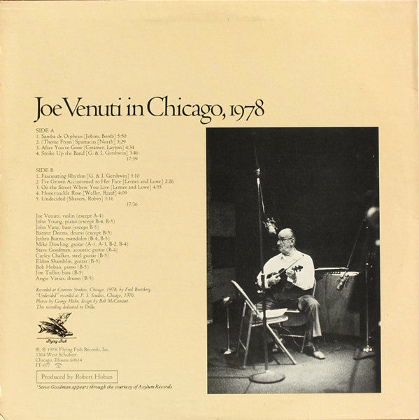 Joe Venuti – Joe In Chicago, 1978 LP vinyl record, image 2 of 5