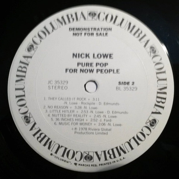 Nick Lowe – Pure Pop For Now People LP vinyl record, image 4 of 5