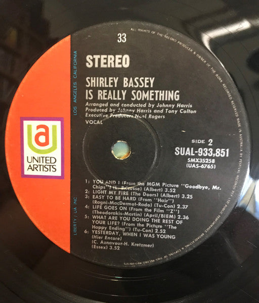 Shirley Bassey – Is Really "Something" LP vinyl record, image 3 of 3