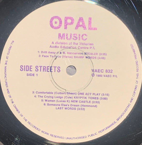 Various – Side Streets LP vinyl record, image 3 of 4