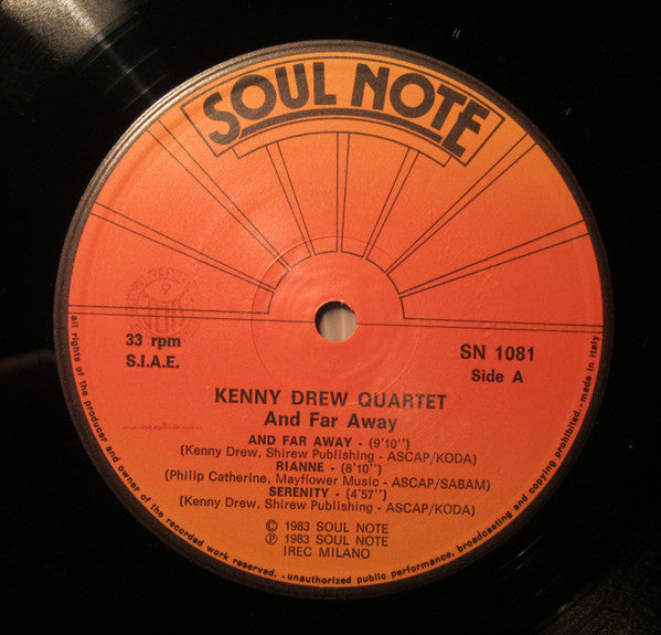 Kenny Drew Quartet – And Far Away LP vinyl record, image 3 of 4