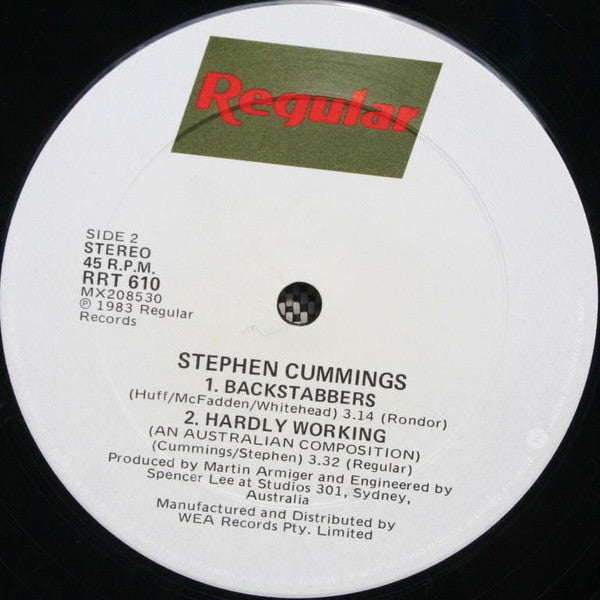 Stephen Cummings – Backstabbers (Extended Dance Mix) 12" vinyl record, image 4 of 4